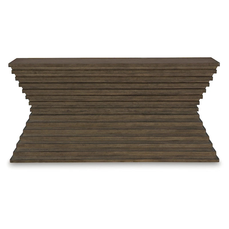 Bruine sidetable met architectonisch silhouet - 72 W x 18 D x 34.75 H