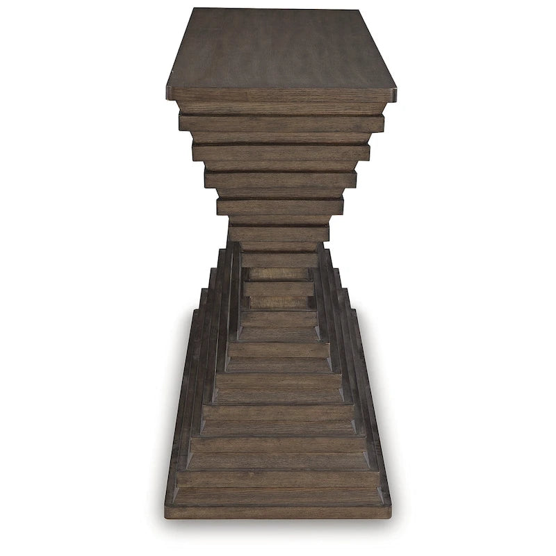 Bruine sidetable met architectonisch silhouet - 72 W x 18 D x 34.75 H