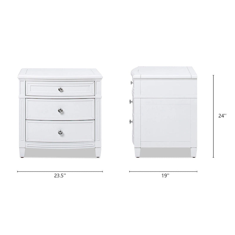 23.5-Inch 3-Drawer Storage End Table
