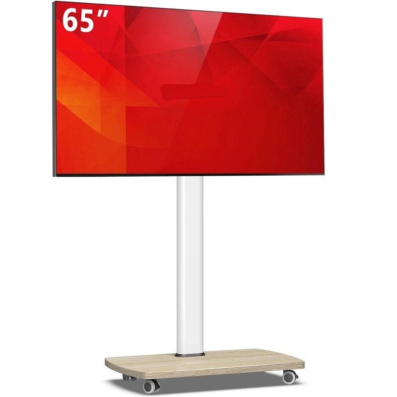 Rijdend tv-meubel met wielen voor tv's van 32-65 inch, in hoogte verstelbare mobiele tv-wagen