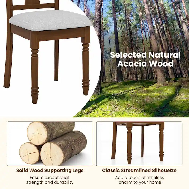 Gepolsterter Esszimmerstuhl aus Holz mit Stauraum unter der Sitzfläche