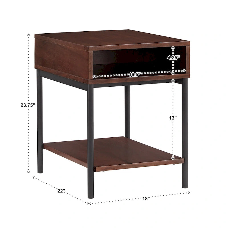 Mesa de centro bicolor elevatória com prateleira aberta