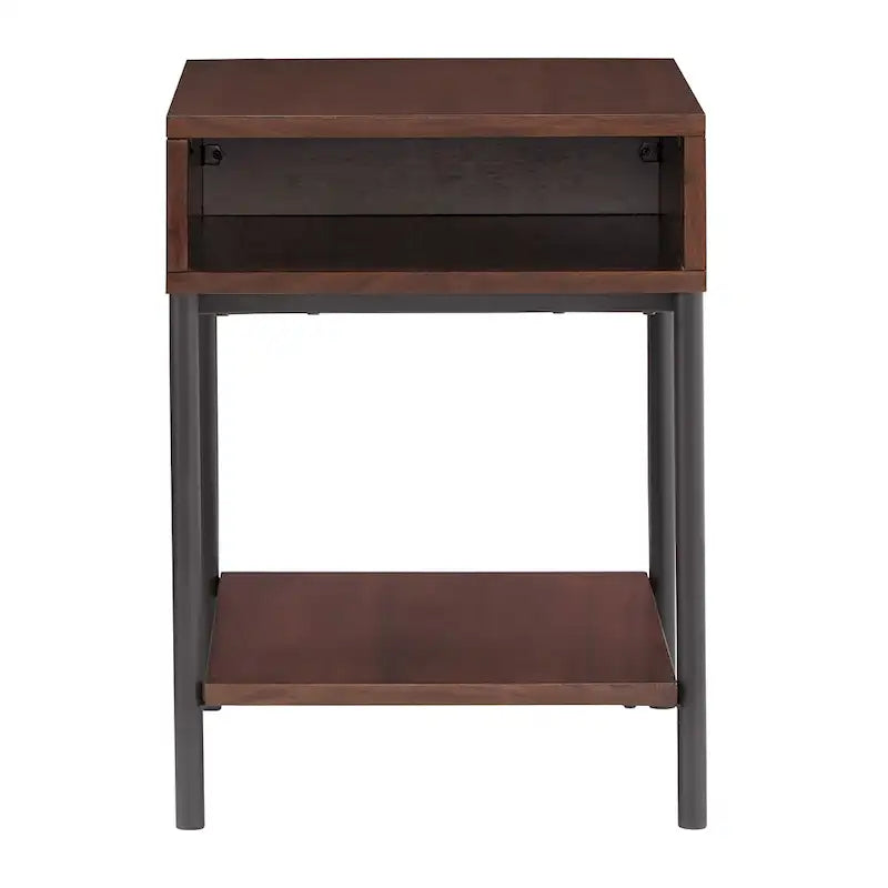 Mesa de centro bicolor elevatória com prateleira aberta