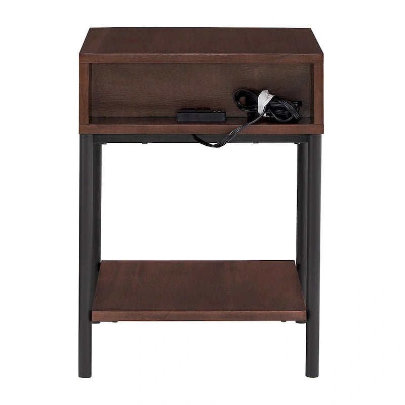 Mesa de centro bicolor elevatória com prateleira aberta