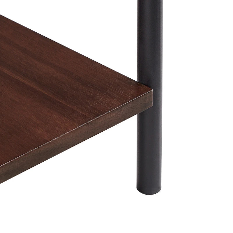 Mesa de centro bicolor elevatória com prateleira aberta
