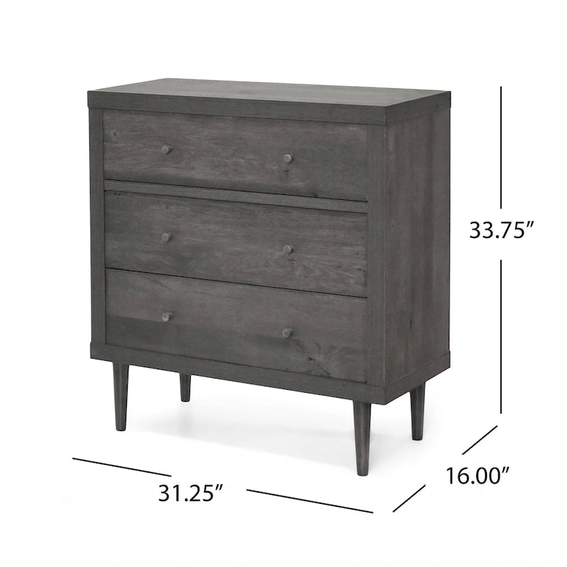 Commode à 3 tiroirs moderne de style moderne du milieu du siècle