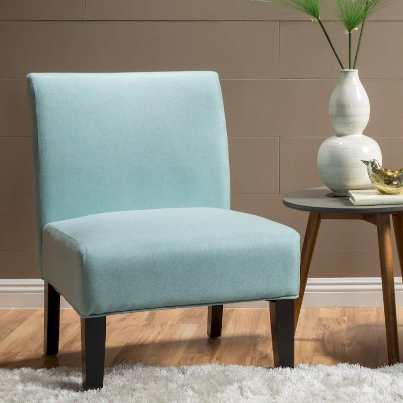 Moderne stoffen fauteuil zonder armleuningen