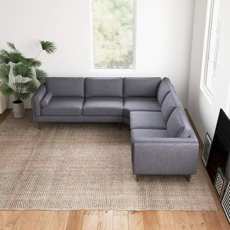 Symmetrisches Ecksofa im Mid-Century-Modern-Stil mit Kissenlehne