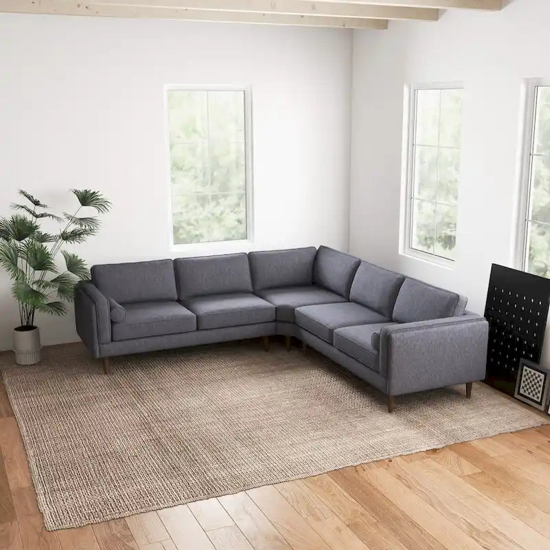 Symmetrisches Ecksofa im Mid-Century-Modern-Stil mit Kissenlehne