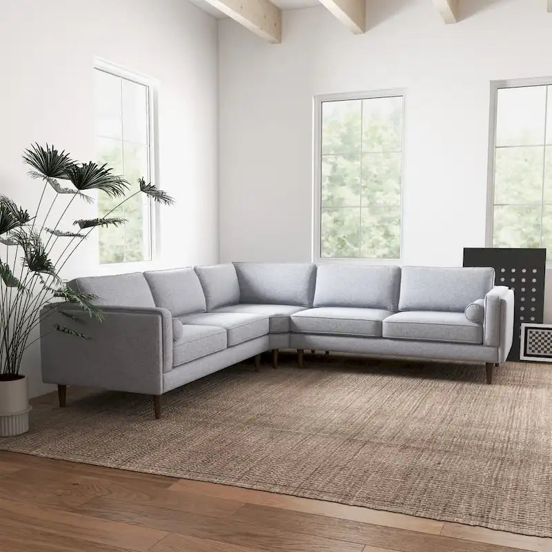 Symmetrisches Ecksofa im Mid-Century-Modern-Stil mit Kissenlehne