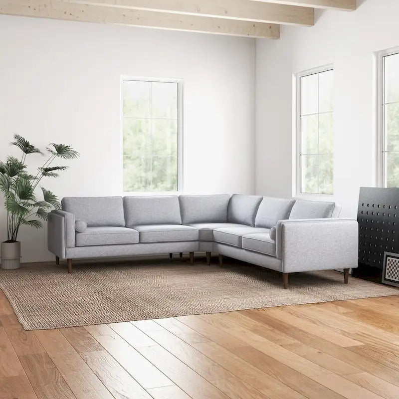 Symmetrisches Ecksofa im Mid-Century-Modern-Stil mit Kissenlehne