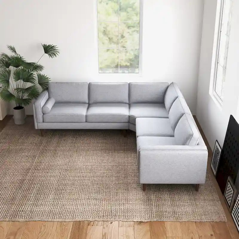 Symmetrisches Ecksofa im Mid-Century-Modern-Stil mit Kissenlehne