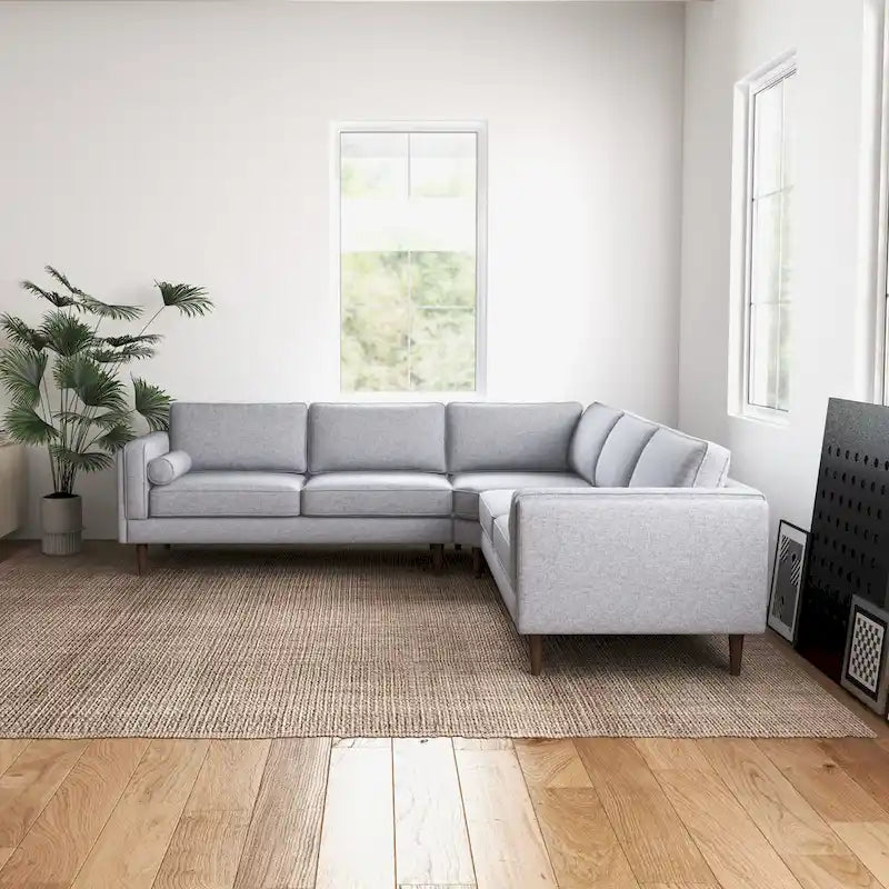 Symmetrisches Ecksofa im Mid-Century-Modern-Stil mit Kissenlehne
