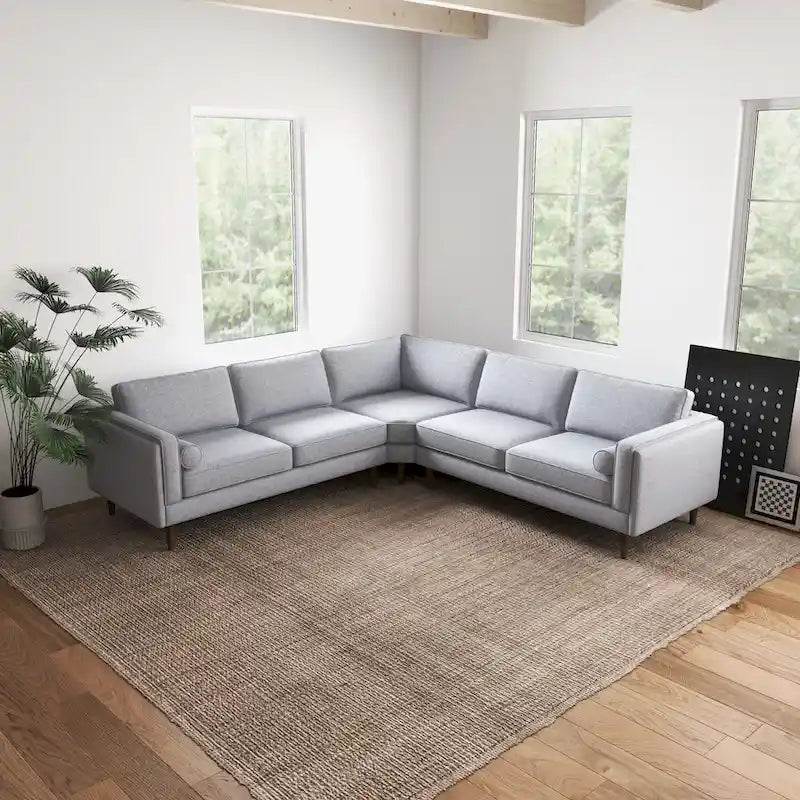 Symmetrisches Ecksofa im Mid-Century-Modern-Stil mit Kissenlehne