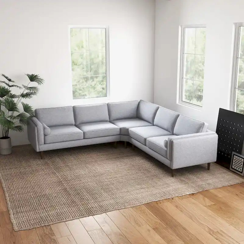 Symmetrisches Ecksofa im Mid-Century-Modern-Stil mit Kissenlehne