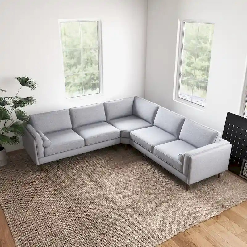 Symmetrisches Ecksofa im Mid-Century-Modern-Stil mit Kissenlehne