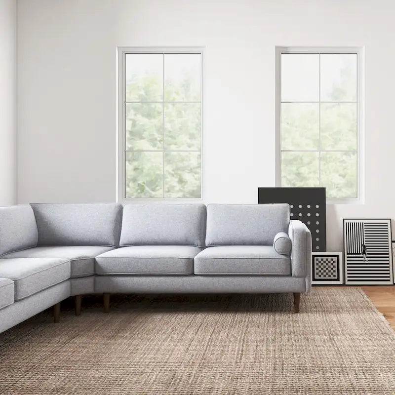 Symmetrisches Ecksofa im Mid-Century-Modern-Stil mit Kissenlehne