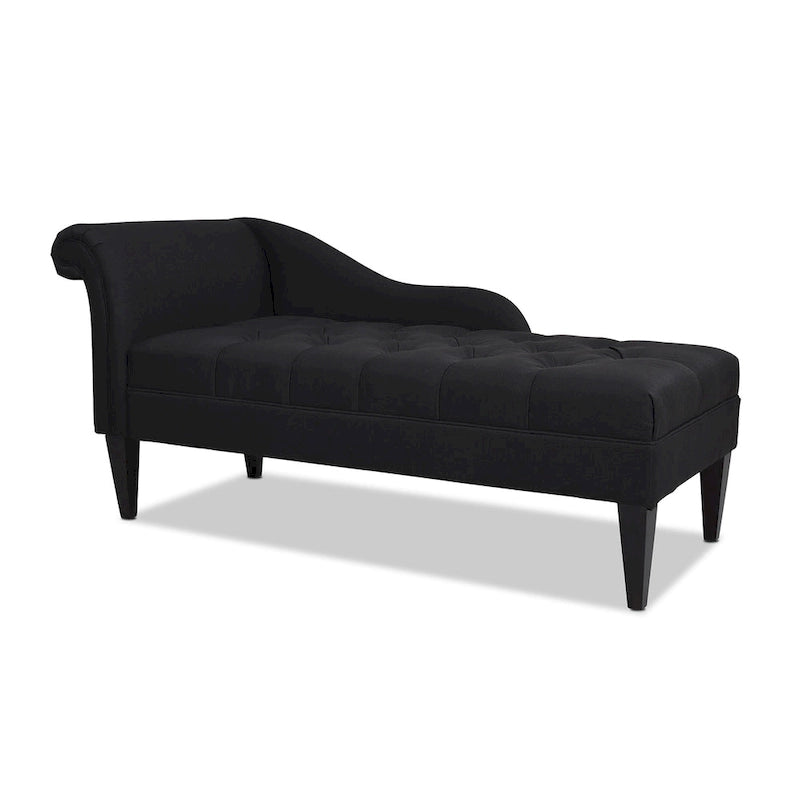 64-Inch chaise longue uit het midden van de eeuw met gecapitonneerde rugleuning en gerolde armleuningen