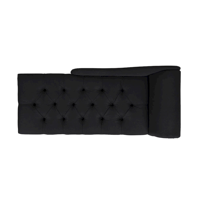 64-Inch-Chaiselongue im Mid-Century-Stil mit Knopfheftung und gerollten Armlehnen