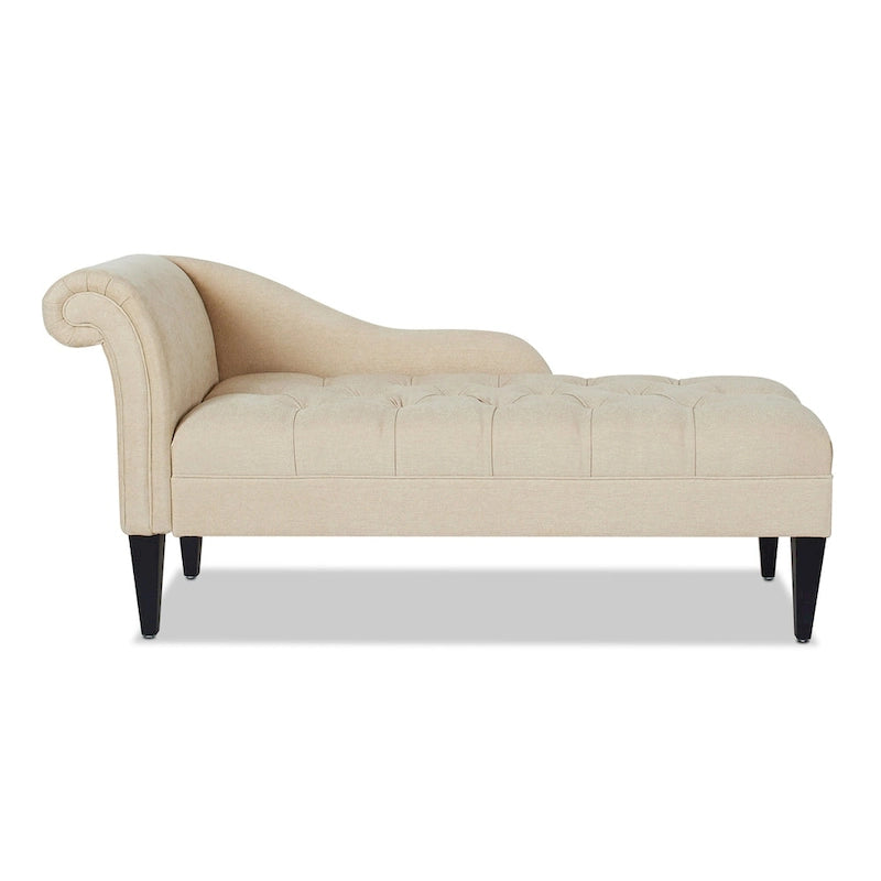 64-Inch-Chaiselongue im Mid-Century-Stil mit Knopfheftung und gerollten Armlehnen