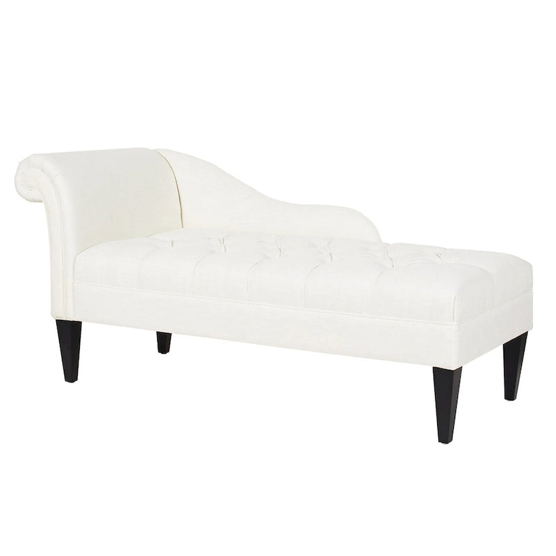 64-Inch-Chaiselongue im Mid-Century-Stil mit Knopfheftung und gerollten Armlehnen