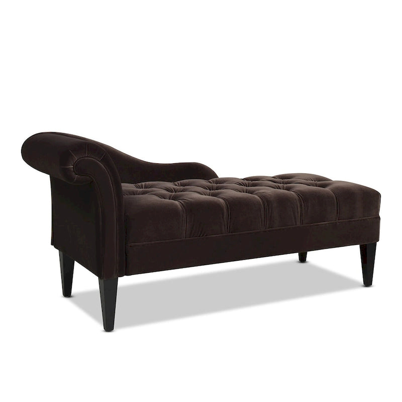 64-Inch-Chaiselongue im Mid-Century-Stil mit Knopfheftung und gerollten Armlehnen
