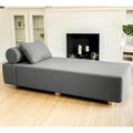 Bouclé-Chaiselongue mit Füßen aus Ahornholz