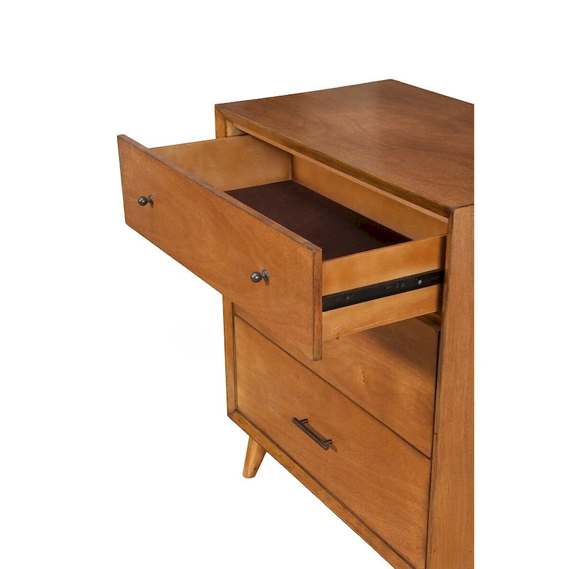 Mid-Century Wood 3-Drawer Small Chest