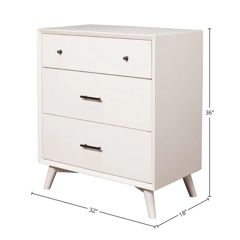Mid-Century Wood 3-Drawer Small Chest
