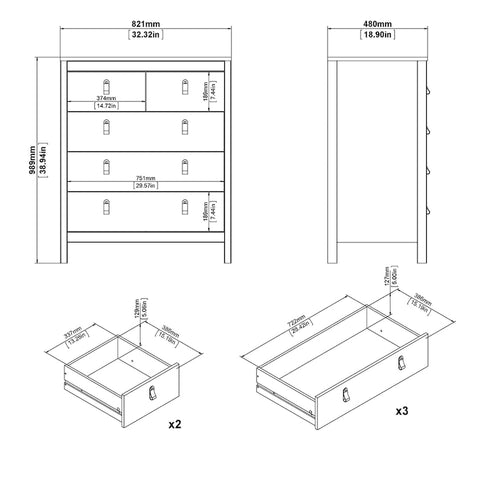 5-Drawer Bedroom Chest