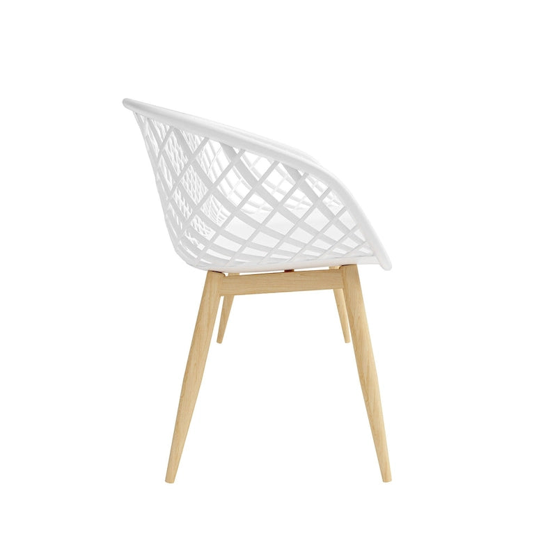 Indoor/Outdoor Bench, White/Natural, Weather-Resistant