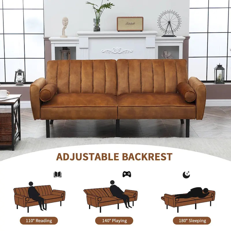 Samt-Loveseat-Schlafsofa, umbaubares Futonsofa mit USB-Anschlüssen für Wohnzimmer, Wohnheim und Apartment, 2-Sitzer