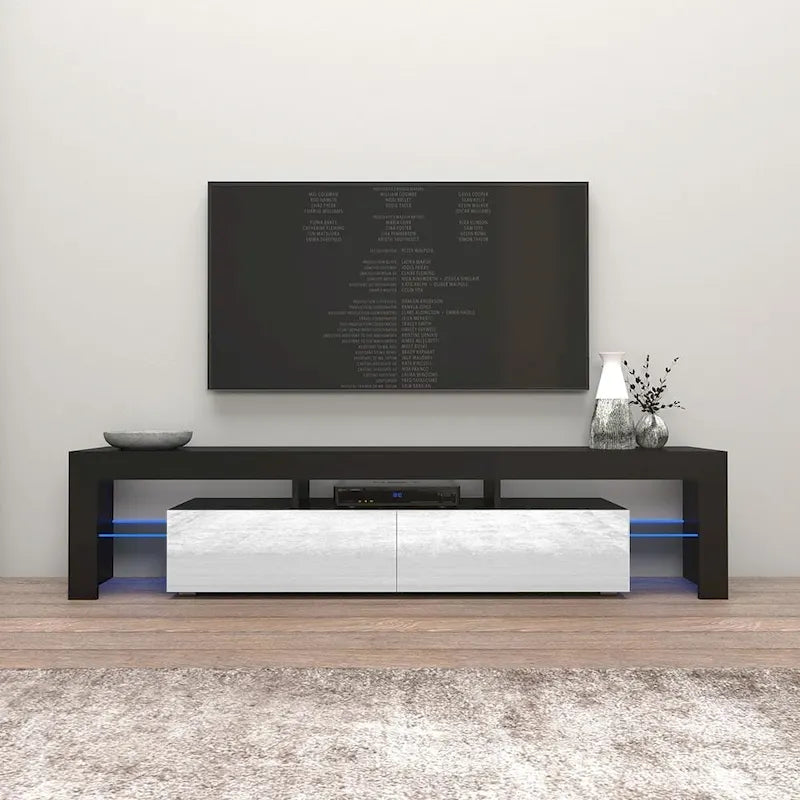 Moderner 79-Zoll-TV-Schrank mit LEDs in 16 Farben