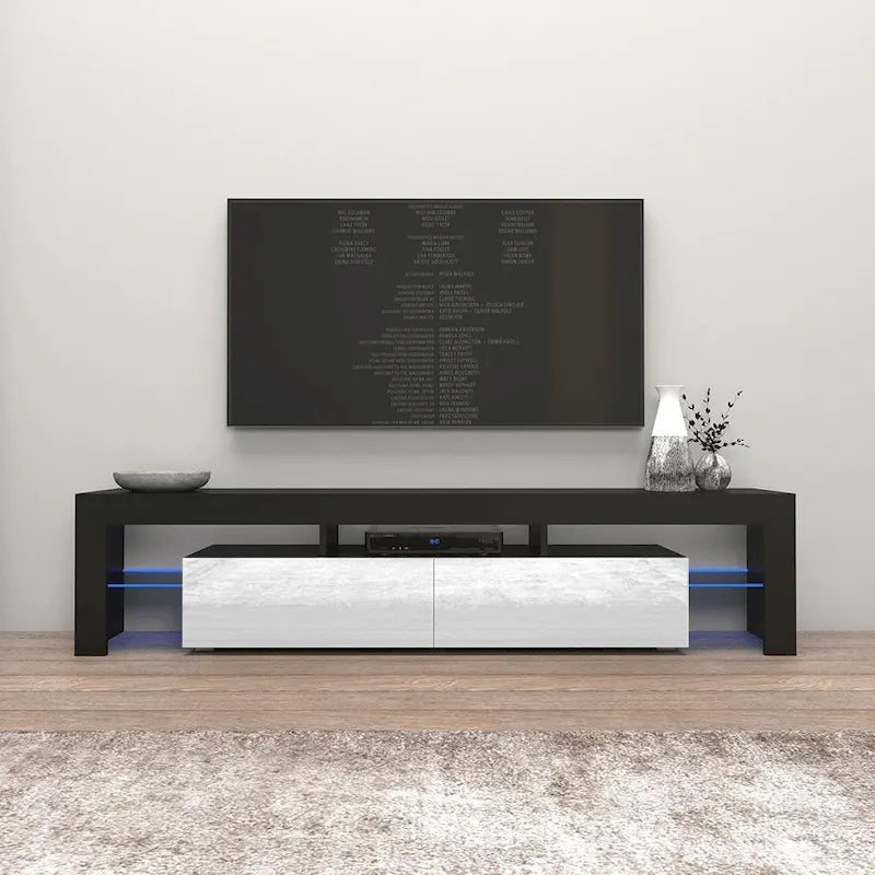 Meuble TV moderne de 79 pouces avec LED à 16 couleurs