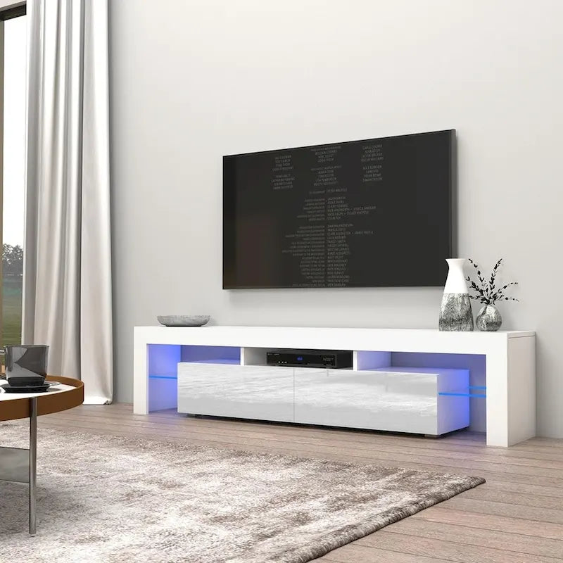 Meuble TV moderne de 79 pouces avec LED à 16 couleurs