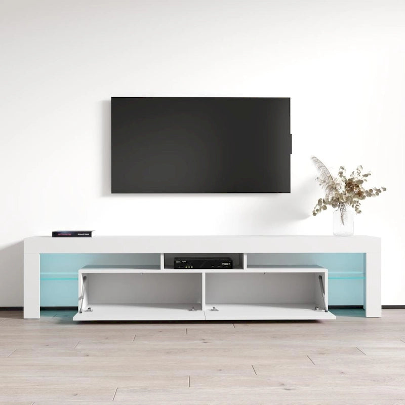 Meuble TV moderne de 79 pouces avec LED à 16 couleurs