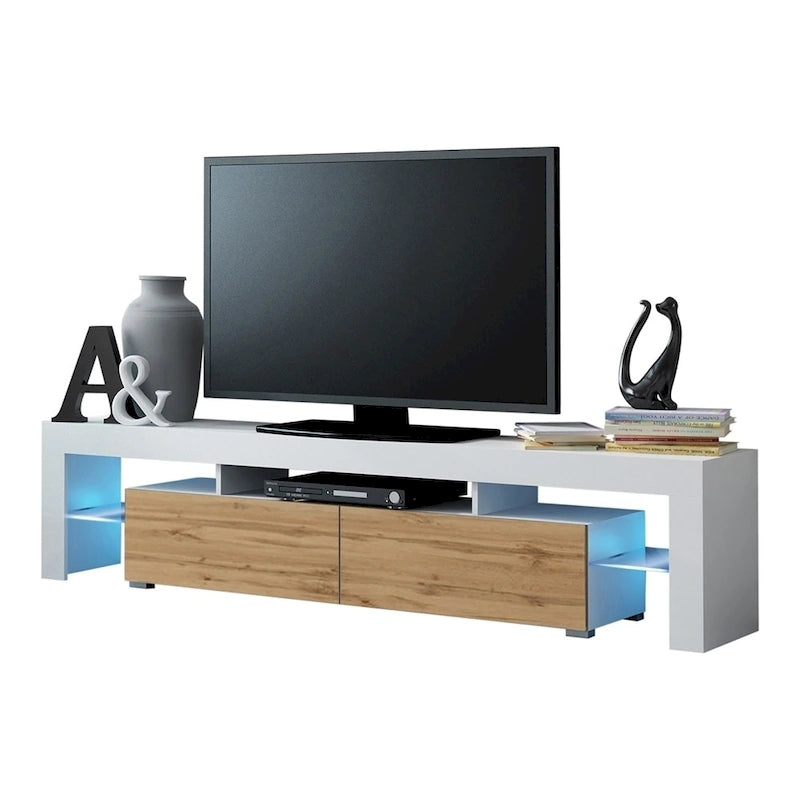 Meuble TV moderne de 79 pouces avec LED à 16 couleurs