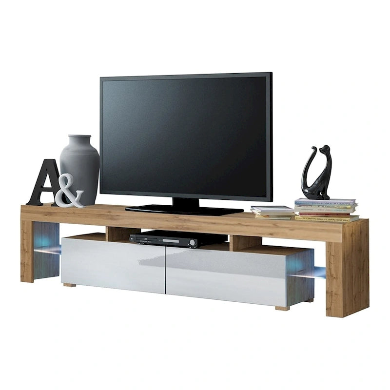 Meuble TV moderne de 79 pouces avec LED à 16 couleurs