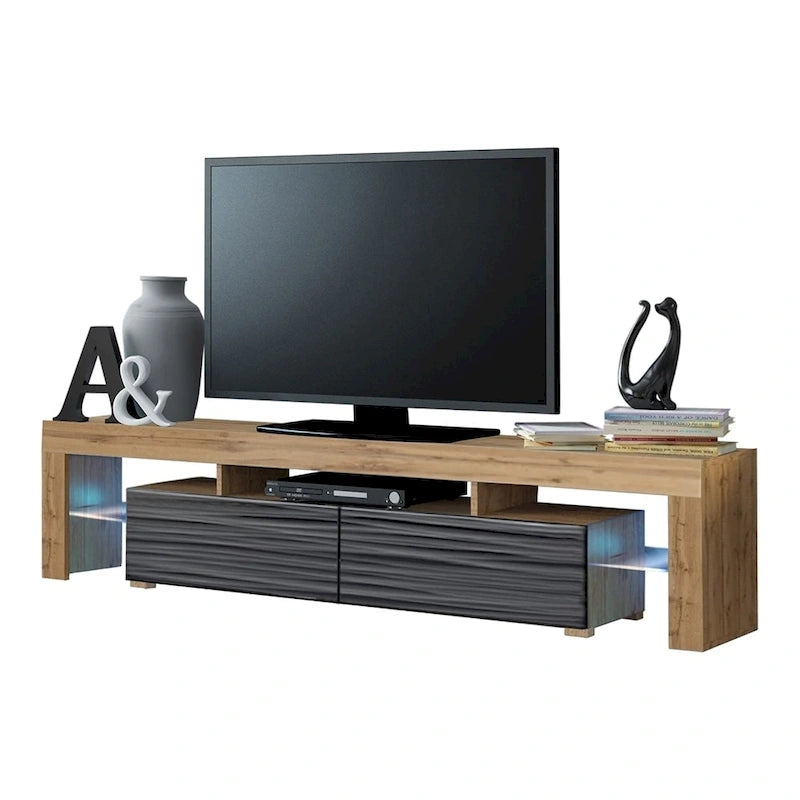 Meuble TV moderne de 79 pouces avec LED à 16 couleurs