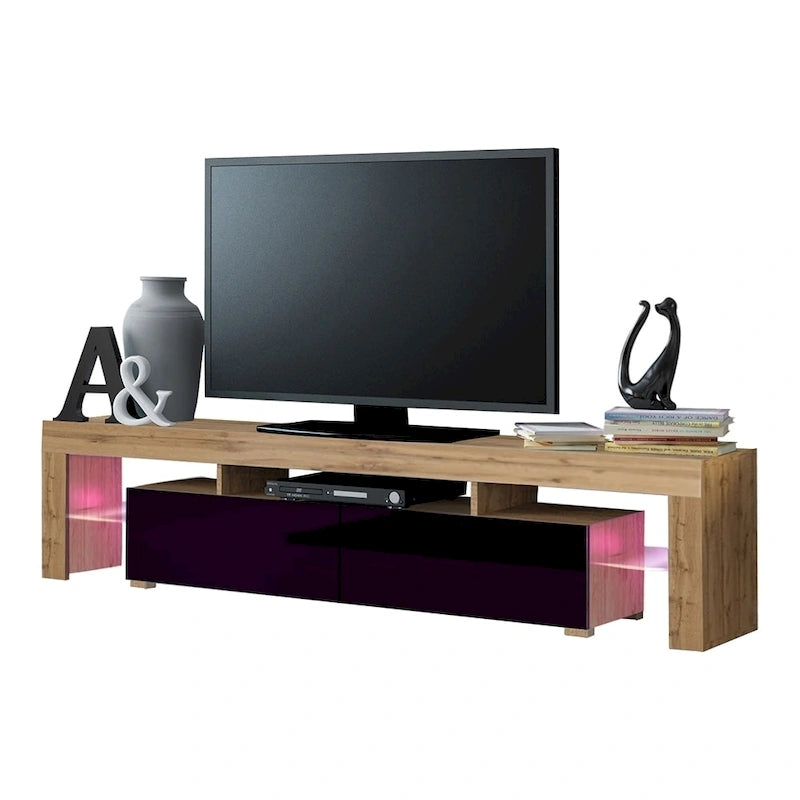 Meuble TV moderne de 79 pouces avec LED à 16 couleurs