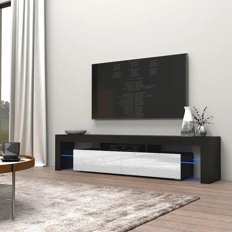 Meuble TV moderne de 79 pouces avec LED à 16 couleurs