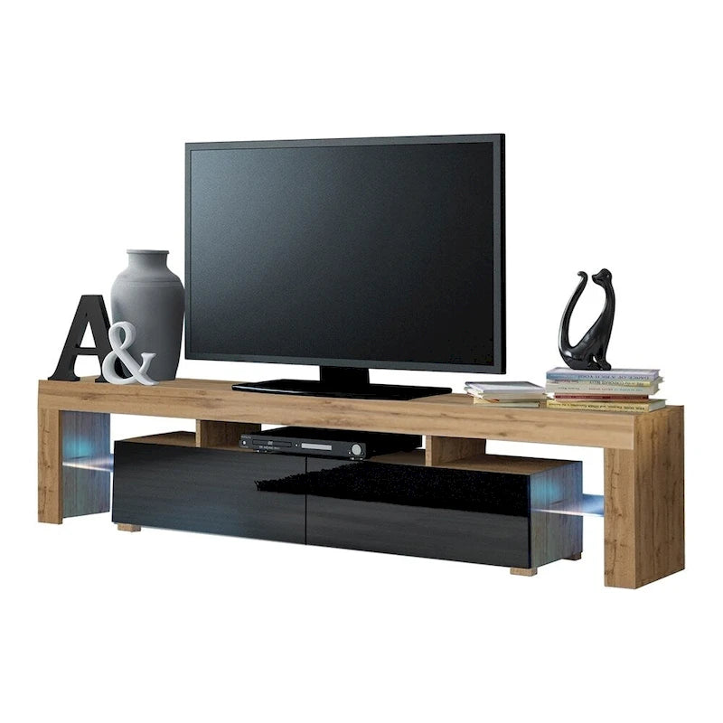 Meuble TV moderne de 79 pouces avec LED à 16 couleurs