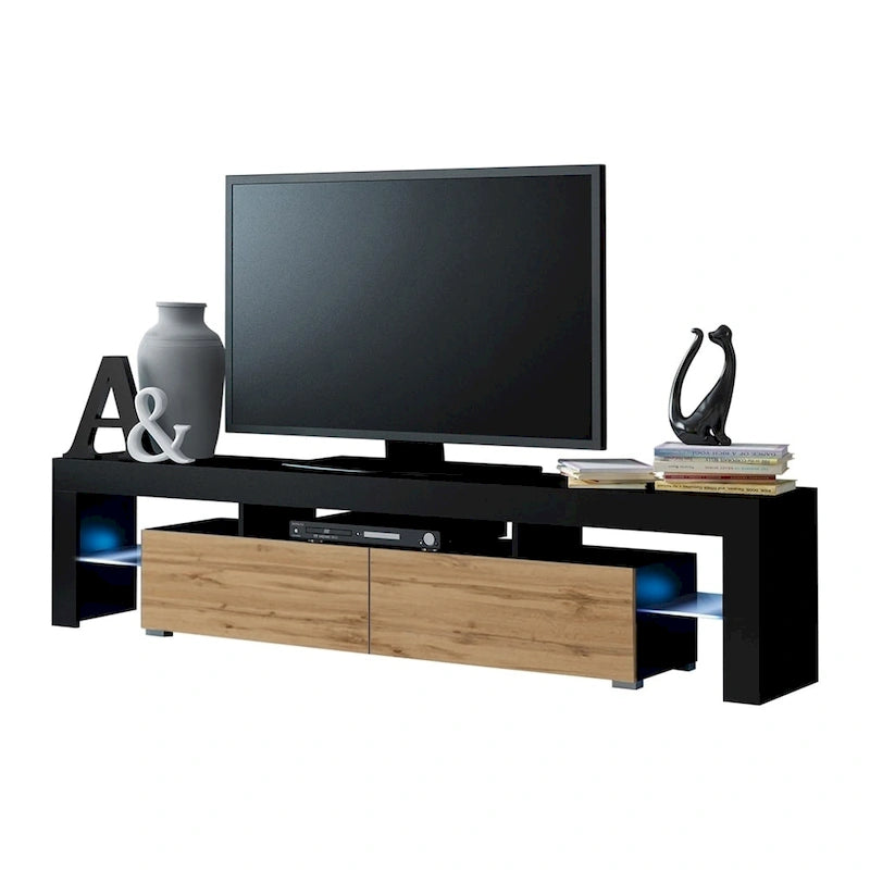 Meuble TV moderne de 79 pouces avec LED à 16 couleurs