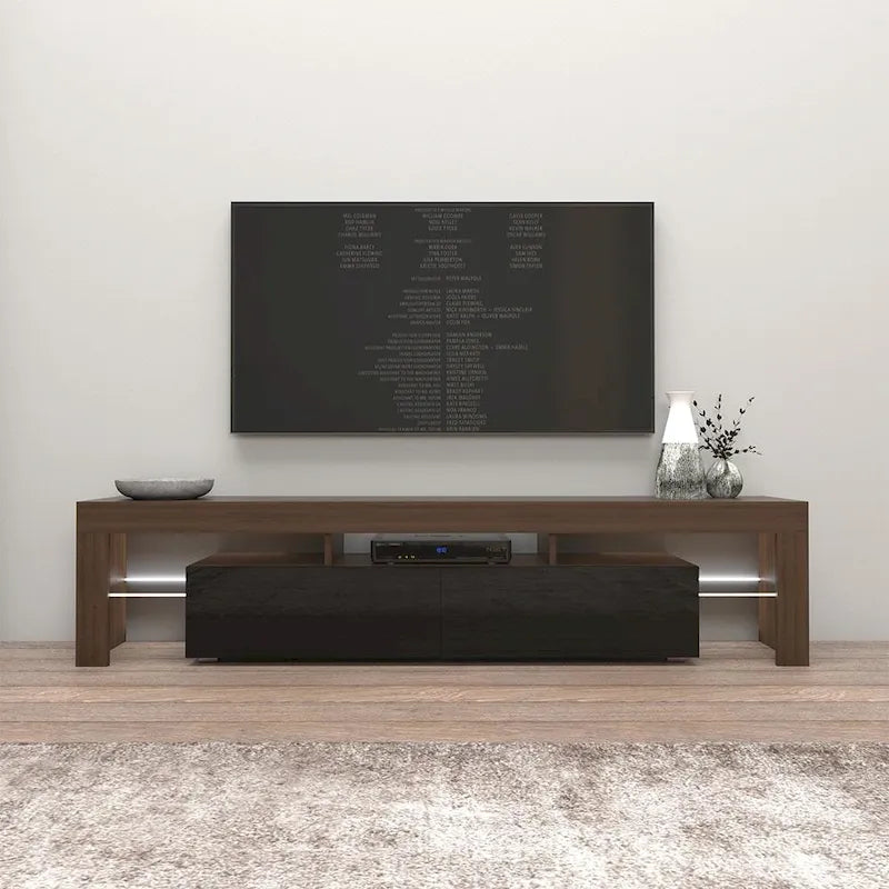 Meuble TV moderne de 79 pouces avec LED à 16 couleurs