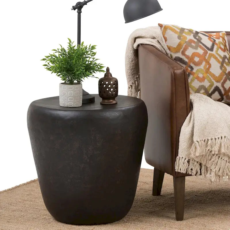 WYNDENHALL Beaton Industrial 20 inch Wide Metal Accent Side Table, Fully Assembled - 20 W x 20 D x 22 H