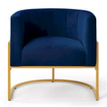 Fauteuil d’appoint en velours avec piètement en métal doré
