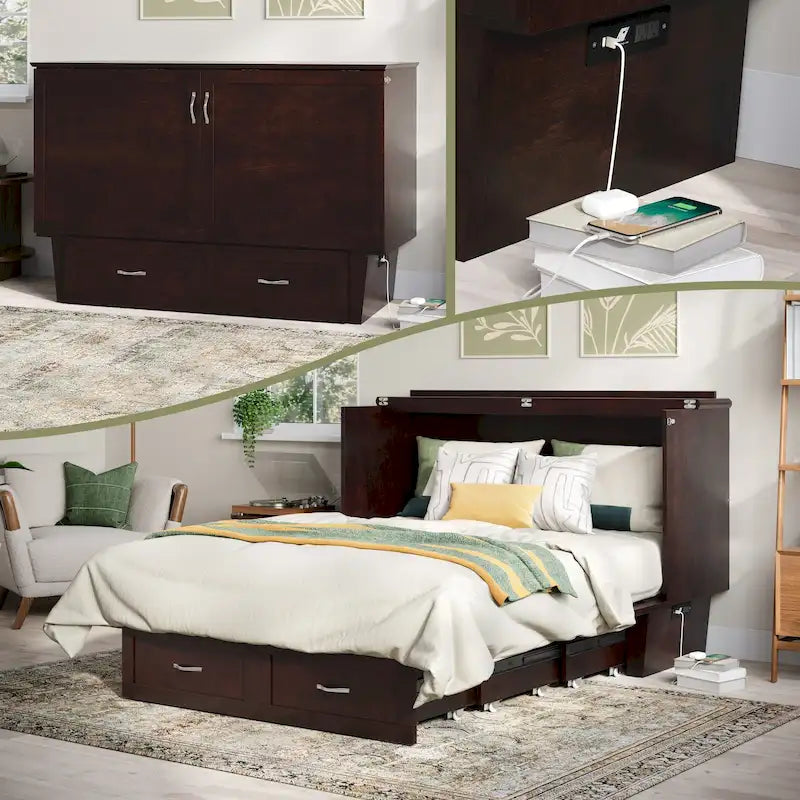 Cassapanca contenitore per letto queen size con materasso pieghevole