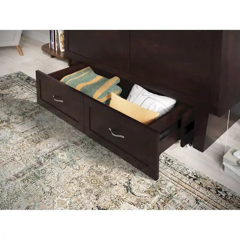 Arca de cama Queen com arrumação e colchão rebatível