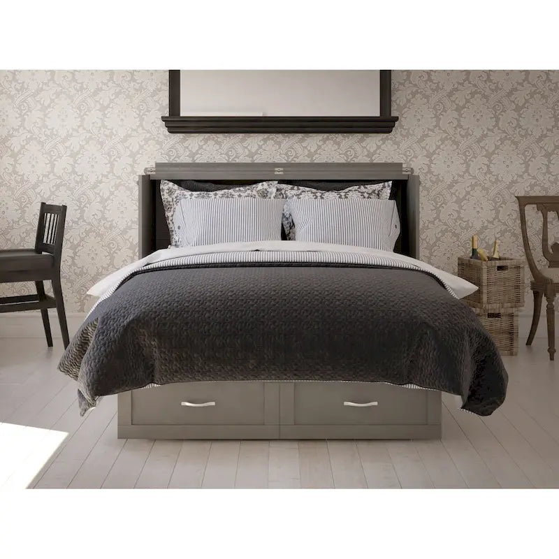 Arca de cama Queen com arrumação e colchão rebatível