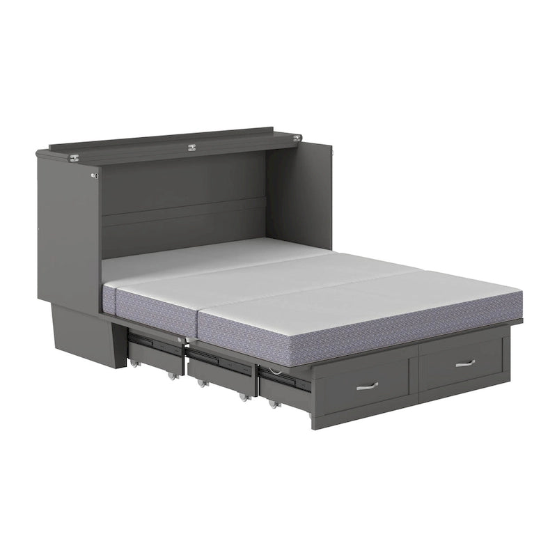 Arca de cama Queen com arrumação e colchão rebatível